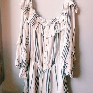American eagle striped off the shoulder romper! :)